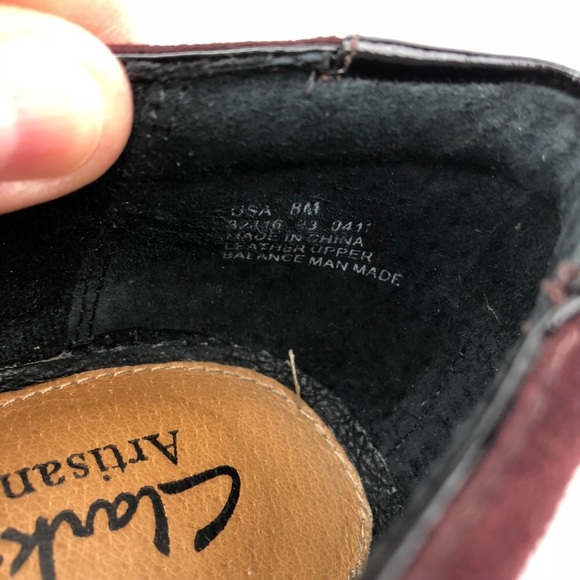 Clarks Artisan Pumps Womens 8M Red Suede Slip On - Picture 8 of 11